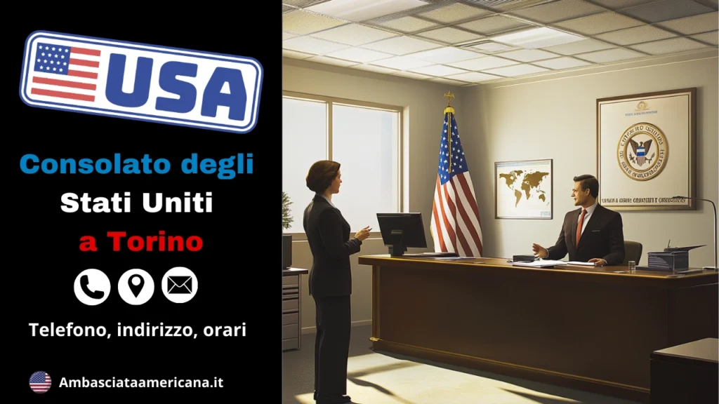 Hai bisogno di sapere se c'è un'Ambasciata o un Consolato degli Stati Uniti a Torino? Ti forniamo tutte le informazioni e le alternative utili per trovare il Consolato più vicino a te, inclusi indirizzo, telefono, orari e visti.